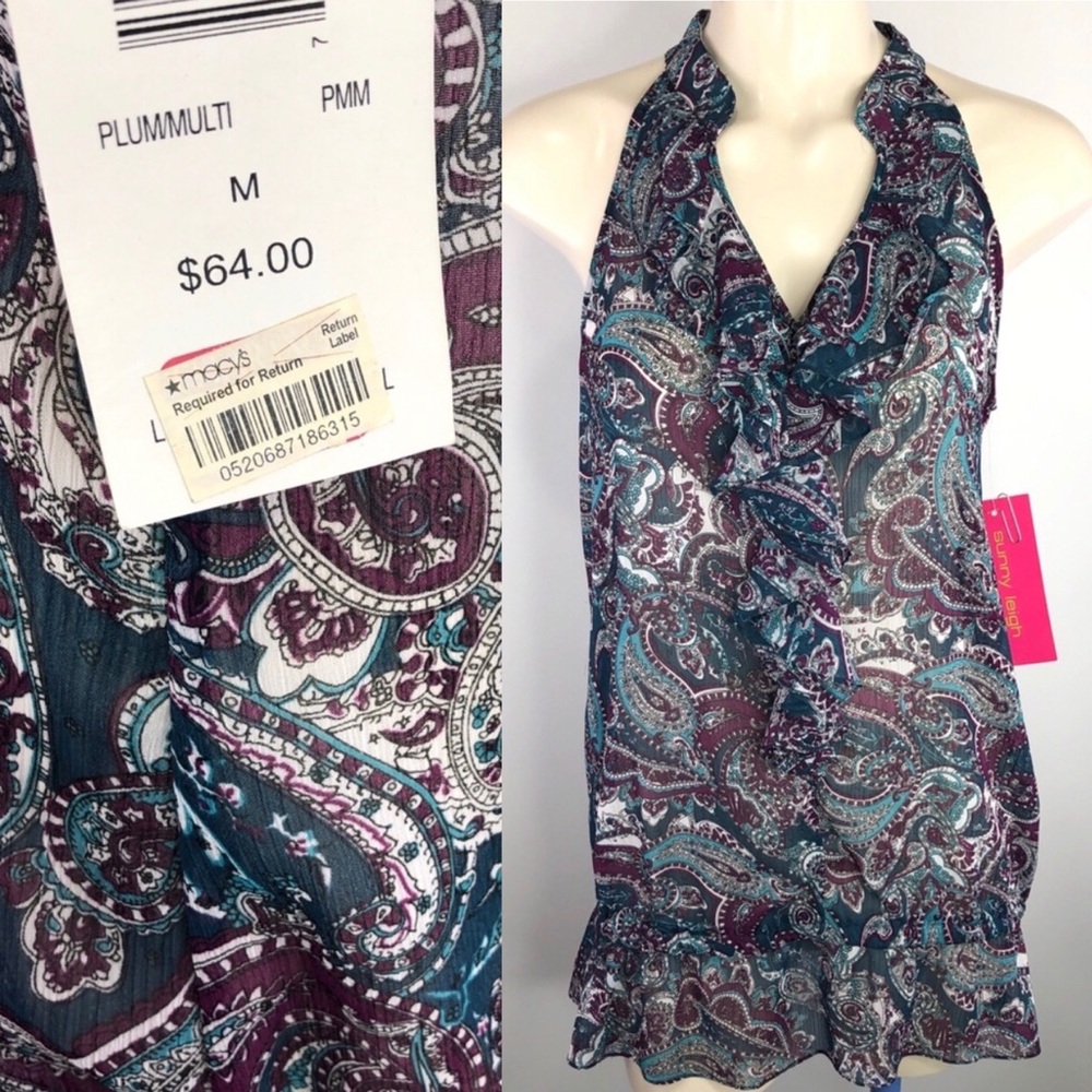NWT SUNNY LEIGH tank top blouse flirty boho M
